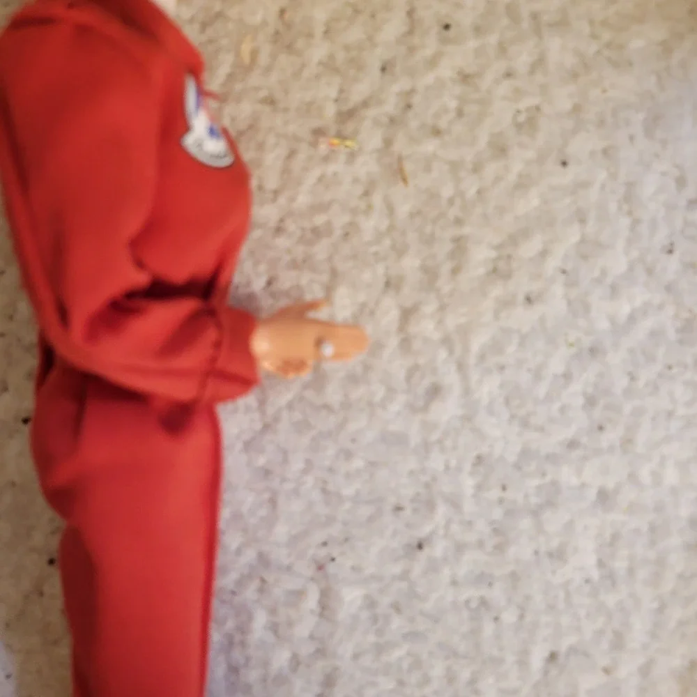 Mattel Barbie Doll Thunderbirds Flight Suit Girls OS Red Good Vintage Pilot